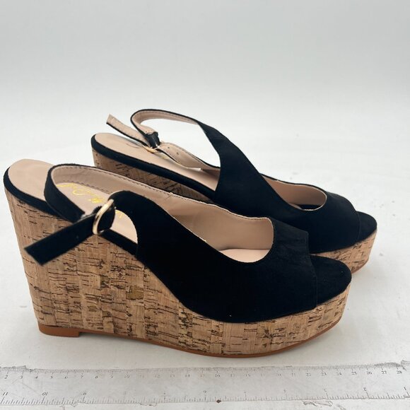 FOWT Women Peep Toe Slingback Platform Wedge Sandals High Heel Buckle Open Toe - Picture 4 of 8